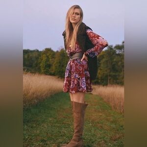 Anthropologie Marais Chiffon Printed dress size Small‎